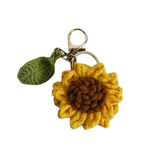 Knitted Flower Keychain