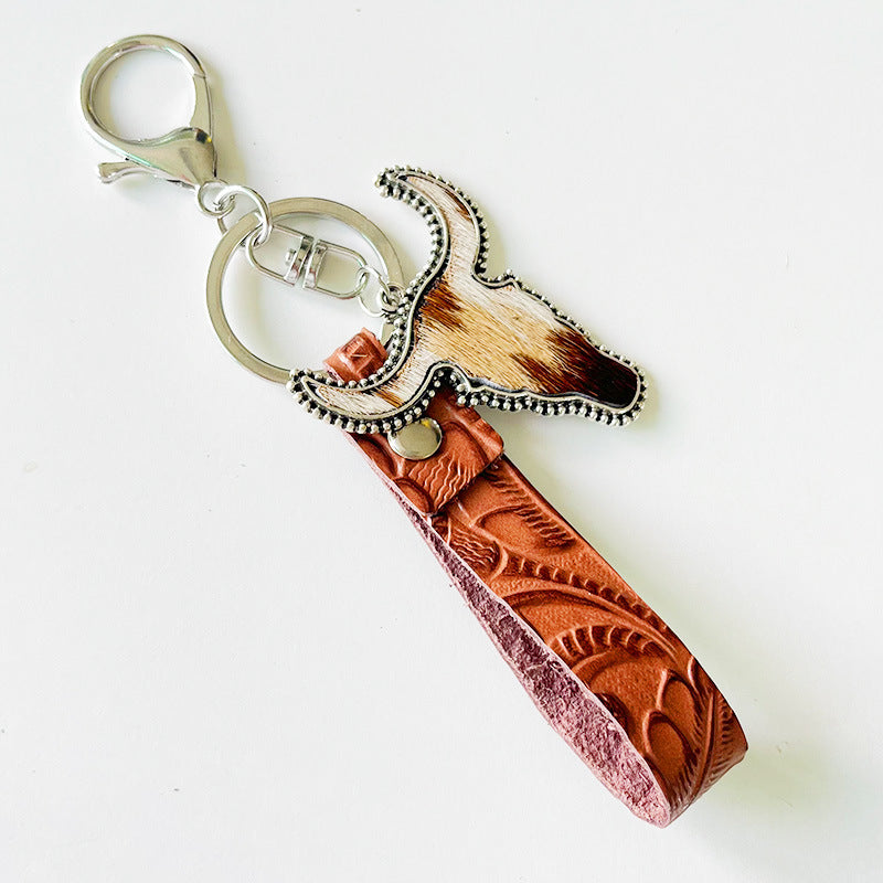 Leather Keychain Cowgirl
