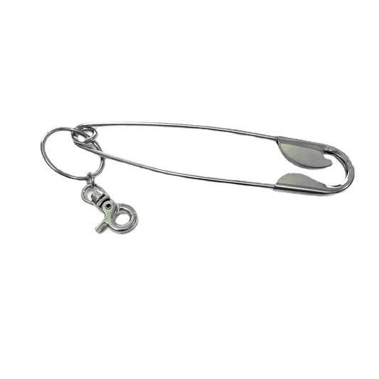 Exaggerated Stainless Steel Large Pin Keychain