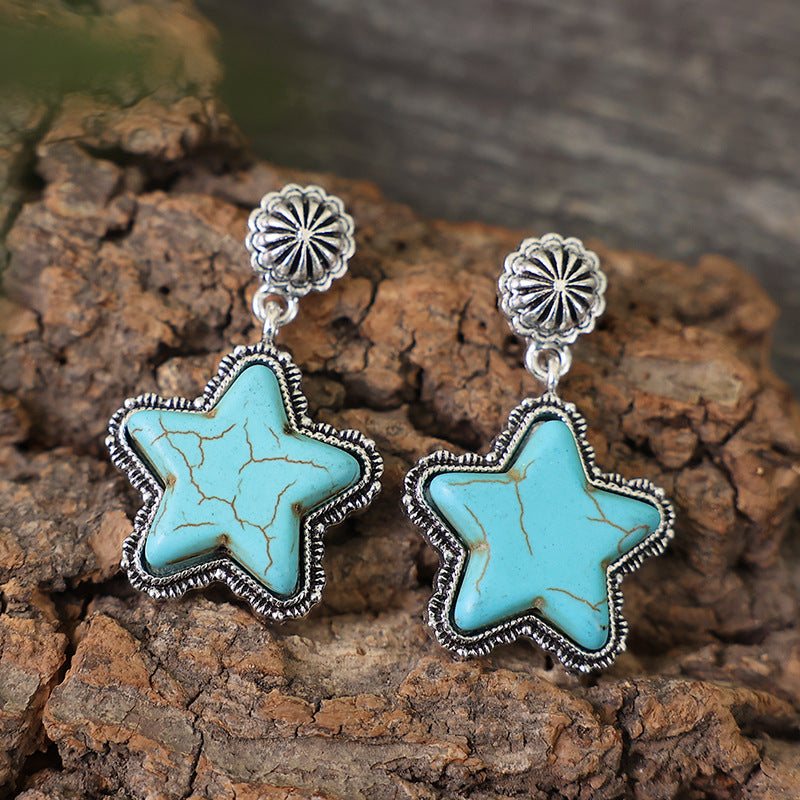 Turquoise Star Earrings