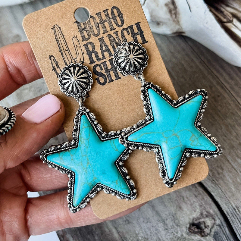 Turquoise Star Earrings