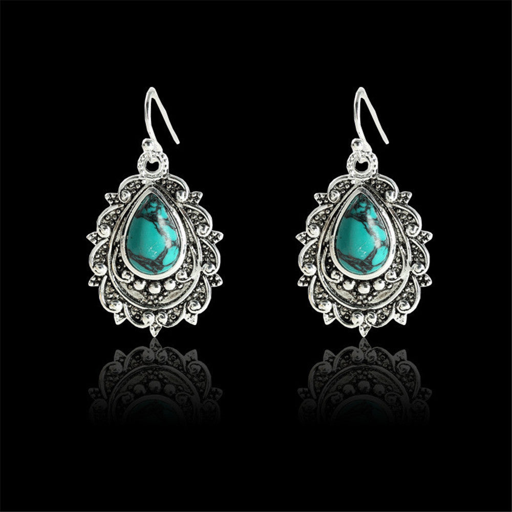 Turquoise Dripping Pear Shaped Earrings