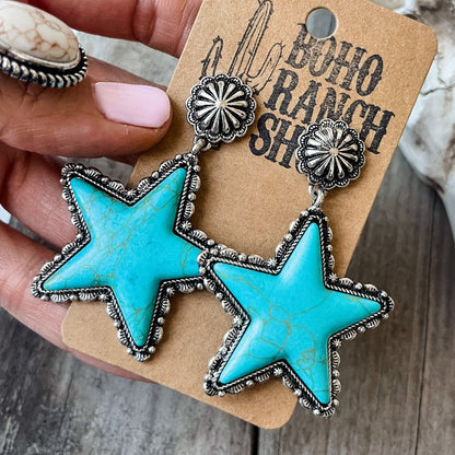 Turquoise Star Earrings