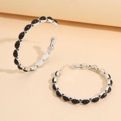 Turquoise Circle C- Shaped  Earring