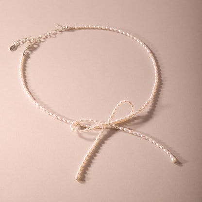 Pearl Bow Necklace