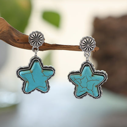 Turquoise Star Earrings