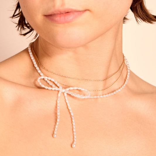 Pearl Bow Necklace