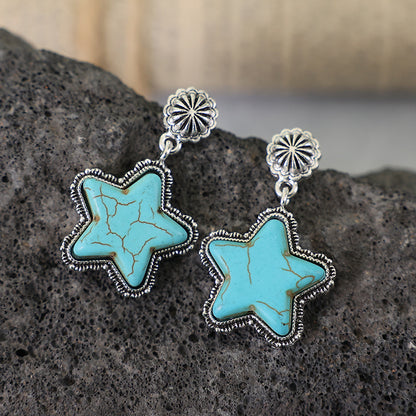 Turquoise Star Earrings