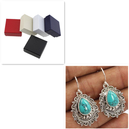 Turquoise Dripping Pear Shaped Earrings