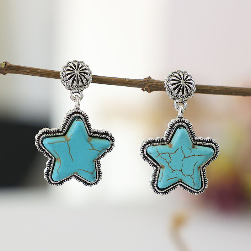 Turquoise Star Earrings