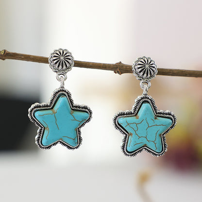 Turquoise Star Earrings