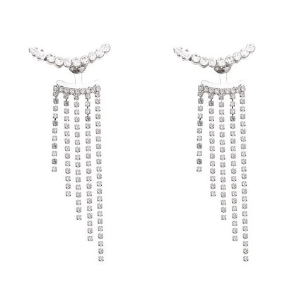 Sterling Silver Sparkling Tassel Earrings